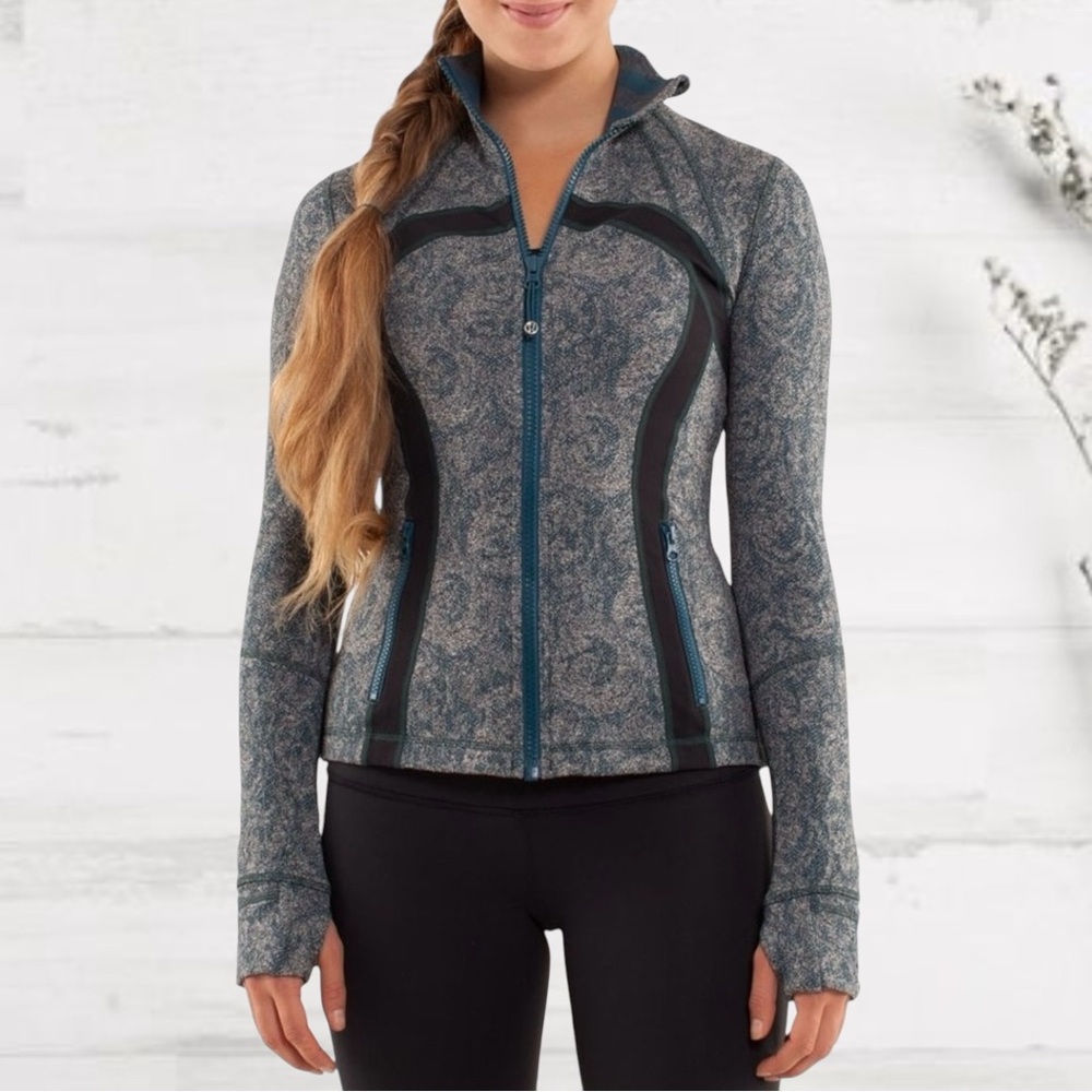 Lululemon Define Jacket *Brushed Sz. 6 Rare - Alberta Lake Teal Herringbone